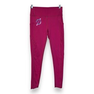Peloton Move Mission Tulip Hem Leggings Sz M High Rise Pink Cycling Athletic